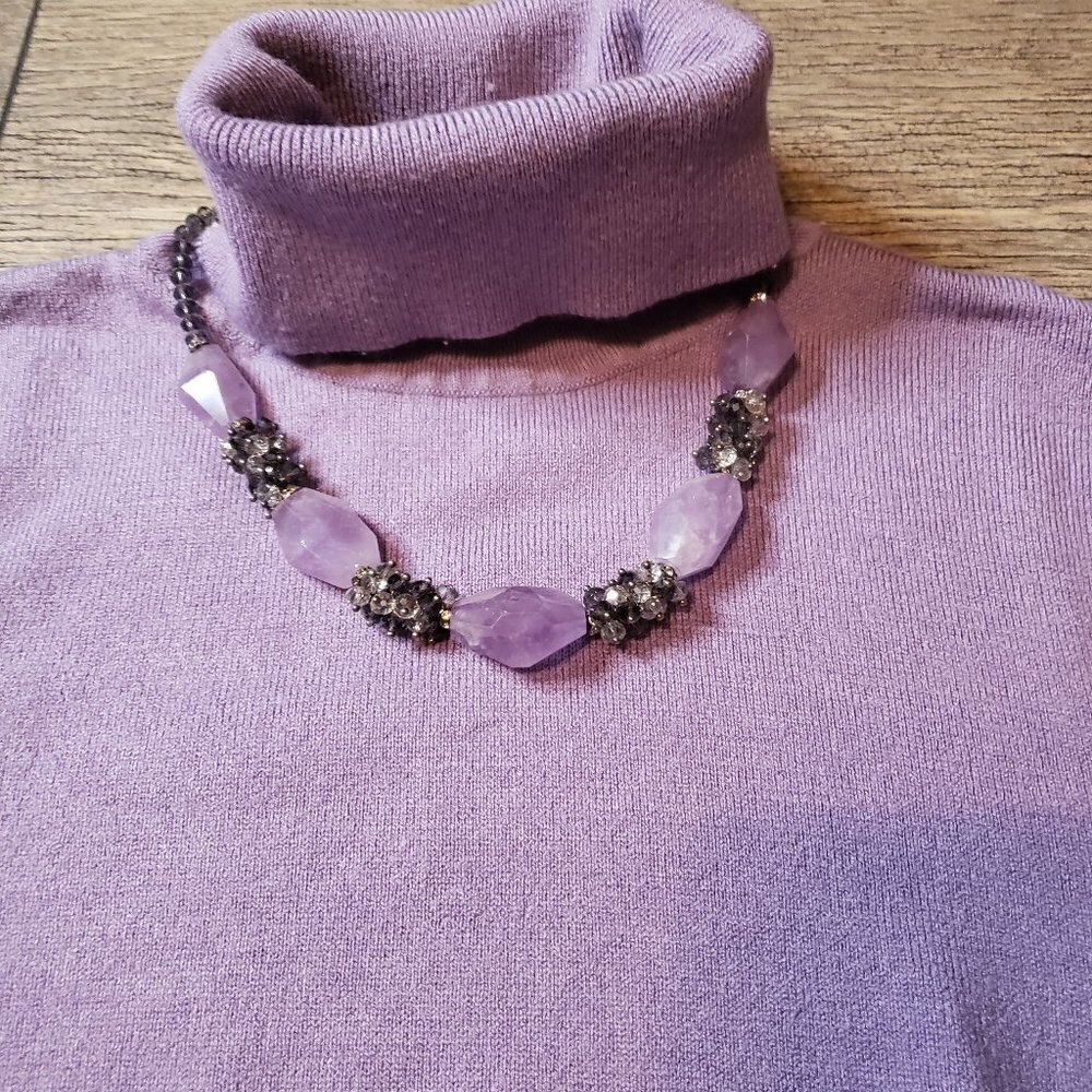 JM Collection Lilac Turtle Neck Sweater - Picture 3 of 9